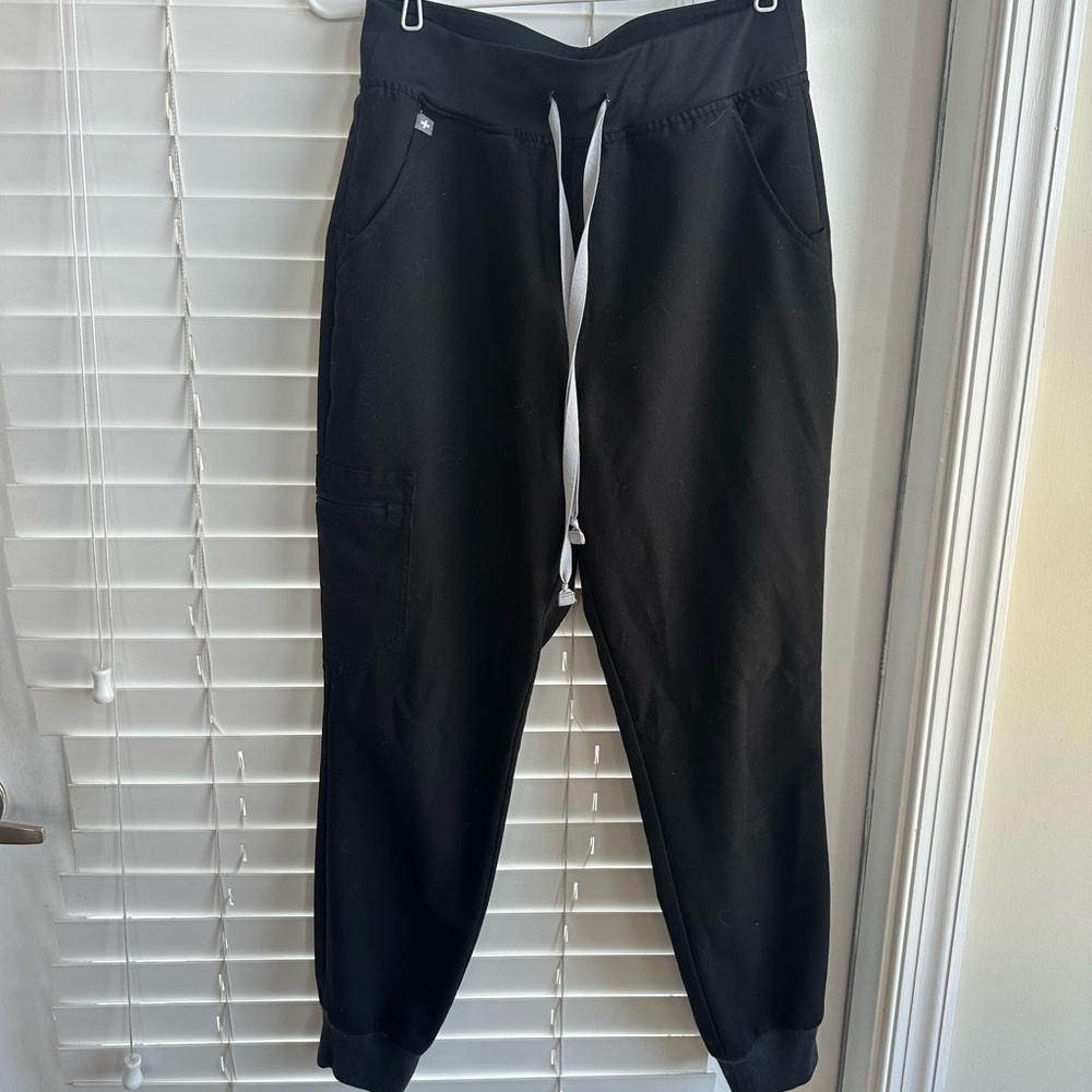 Petite High Waisted Zamora Jogger Scrub Pants BLACK